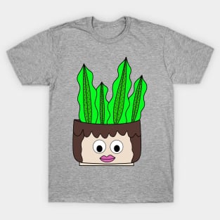 Cute Cactus Design #203: Succulent In Pretty Girl Pot T-Shirt